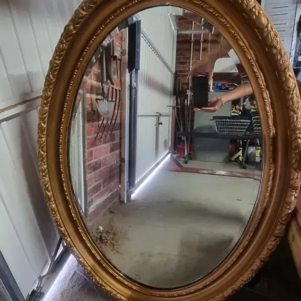 Oval Gold Framed Mirror