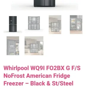 Whirlpool American fridge freezer WQ91 FO2BXG 2023 with ice/water/wifi - Image 6