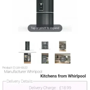 Whirlpool American fridge freezer WQ91 FO2BXG 2023 with ice/water/wifi - Image 8