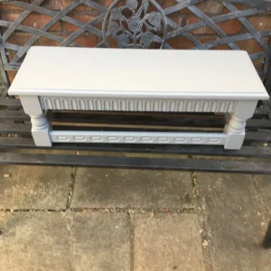 Wooden stool with turned legs and mouldings - Image 2