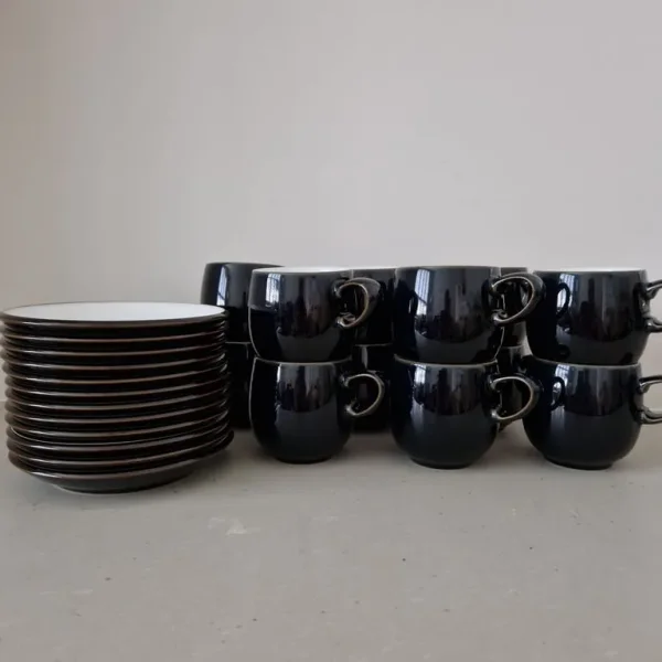 Denby Jet 12 x Mugs & Saucers - Like New