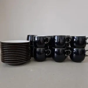 Denby Jet 12 x Mugs & Saucers - Like New