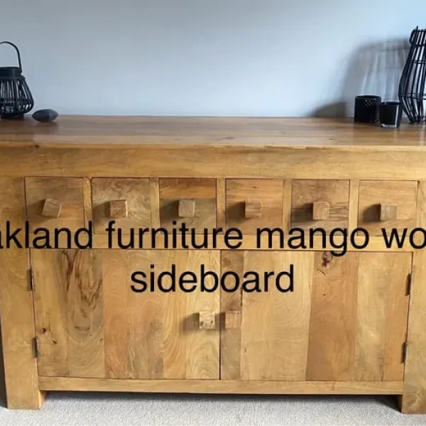 Mango wood sideboard and mirror