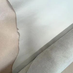 3/4 hide of neutral coloured Perrone leather in 3 pieces - Image 2