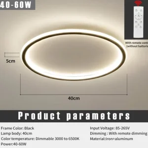 Mikeru 40cm LED Ceiling Light – Round, Dimmable, Energy Class A - Image 2