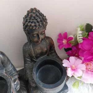 Tealight Holder With Three Meditating Buddhas - Image 6