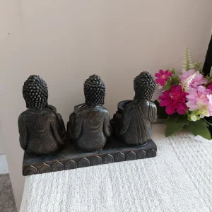 Tealight Holder With Three Meditating Buddhas - Image 8
