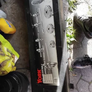 Portable weights box with metal tow weights and bars - Image 5