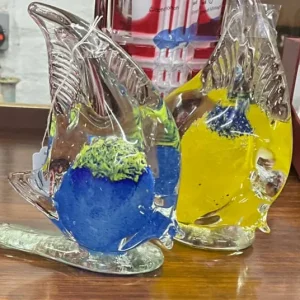 One Blue and One Yellow Angle Fish Paperweights - Image 4