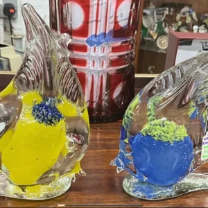 One Blue and One Yellow Angle Fish Paperweights - Image 7