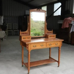 Victorian ash mirrored dressing table