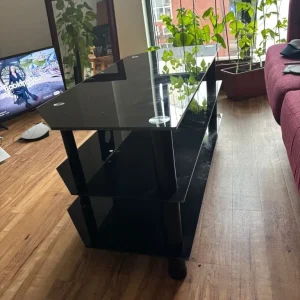 Black glass coffee table