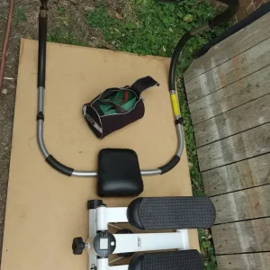 Mini stepper, ab roller, and resistance bands bundle