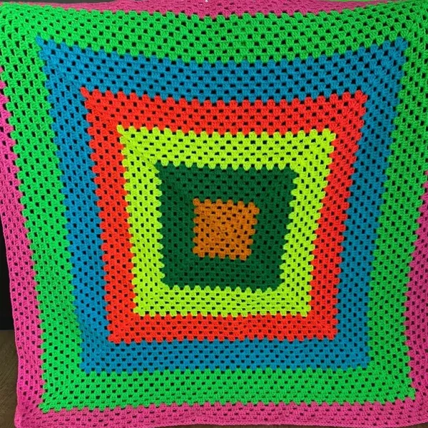 New handmade crochet blanket approx 40 inches square