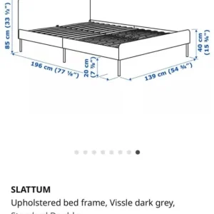 Ikea Slattum double bed and mattress - Image 8