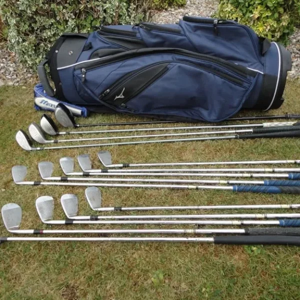 Mizuno MP57 golf club set 14 clubs in cart bag