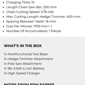 Einhell hedge trimmer and chainsaw - Image 3