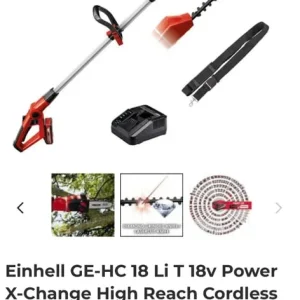 Einhell hedge trimmer and chainsaw