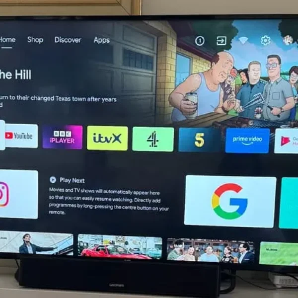 JVC TV with Goodmans Bluetooth speaker