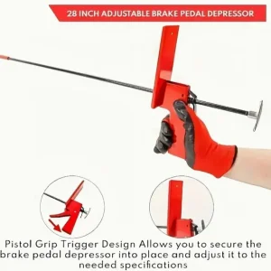 Red Steel Brake Pedal Lock for Cars and Trucks - Image 2