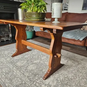 Solid oak refectory table