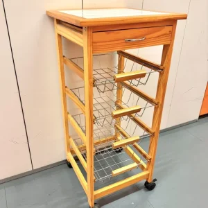 Kitchen Butchers Block Island Storage Trolley - Image 3