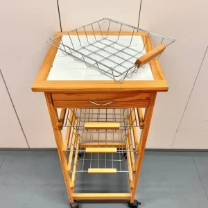 Kitchen Butchers Block Island Storage Trolley - Image 6