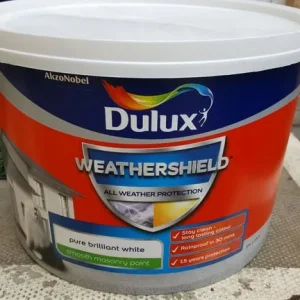 10L Dulux Weathershield Smooth Masonry Paint – Pure Brilliant White
