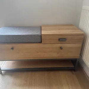 Shoe storage and seat with two drawers