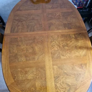 solid wood dining table and 6 chairs