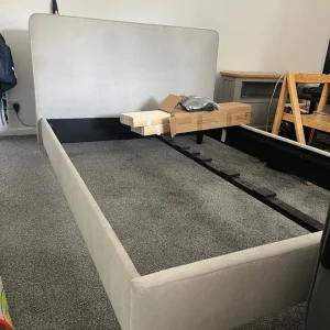 John Lewis Clyde Upholstered Bed Frame, Double, Brushed Weave Grey - Image 2