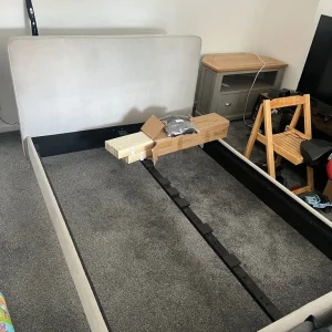 John Lewis Clyde Upholstered Bed Frame, Double, Brushed Weave Grey - Image 3