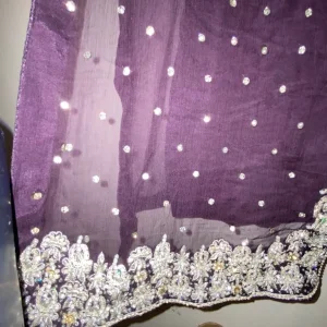 Ladies purple diamond lace jacket - Image 6