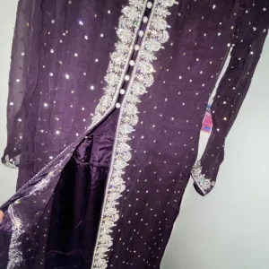 Ladies purple diamond lace jacket - Image 7