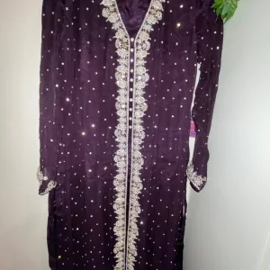 Ladies purple diamond lace jacket - Image 8