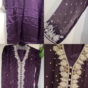 Ladies purple diamond lace jacket
