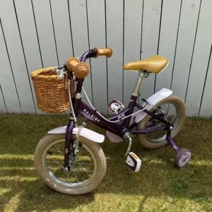Raleigh Molli Purple Girls 14” Bike With Stabilisers And Basket - Image 6