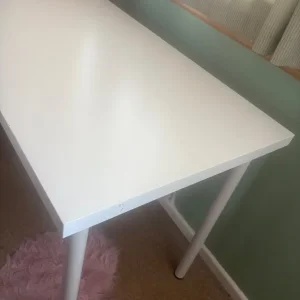 IKEA White Table with Round Legs - Image 2