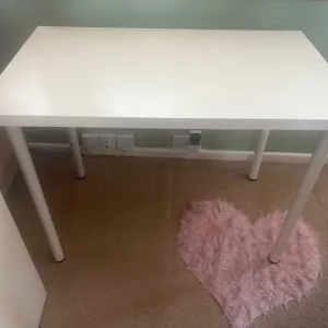 IKEA White Table with Round Legs