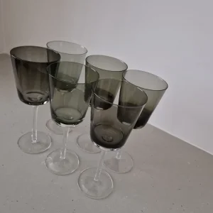 Smokey Grey Wine and Drinks Glasses – 19 Pieces, Excellent Condition - Image 3
