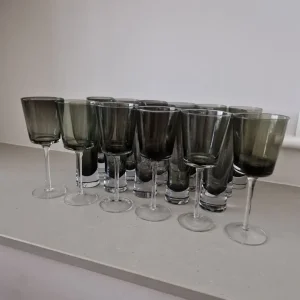 Smokey Grey Wine and Drinks Glasses – 19 Pieces, Excellent Condition - Image 8