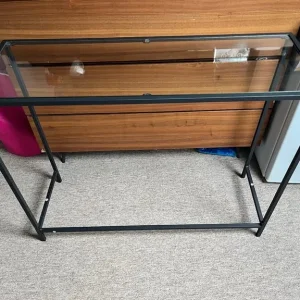 Black Tempered Glass Console Table