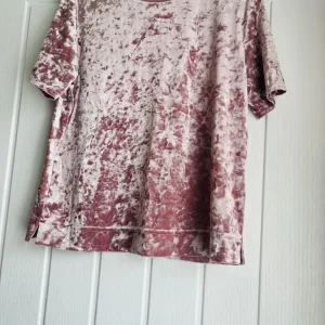 New Look Velour Blush Pink Short Sleeved Top Size 10