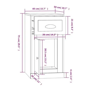 Side Cabinet with Drawer Grey Sonoma 40x50x50 cm - Image 6