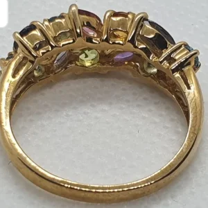 9ct yellow gold amethyst and blue topaz ring - Image 6