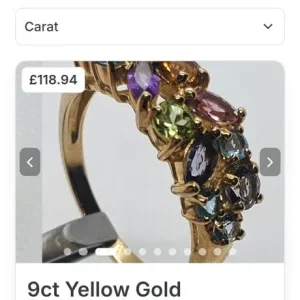 9ct yellow gold amethyst and blue topaz ring - Image 7
