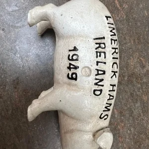 Antique Limerick Hams Ireland 1949 Cast Iron Pig Money Box - Image 2