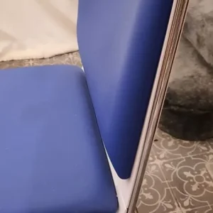 Chrome Blue and White Chairs - Image 3