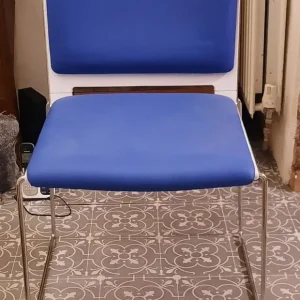 Chrome Blue and White Chairs