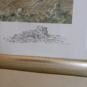 Bamburgh castle golf club 17th hole watercolour - Image 4